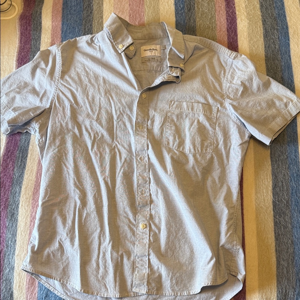 Men's Goodfellow Light Blue Button-Down Shirt